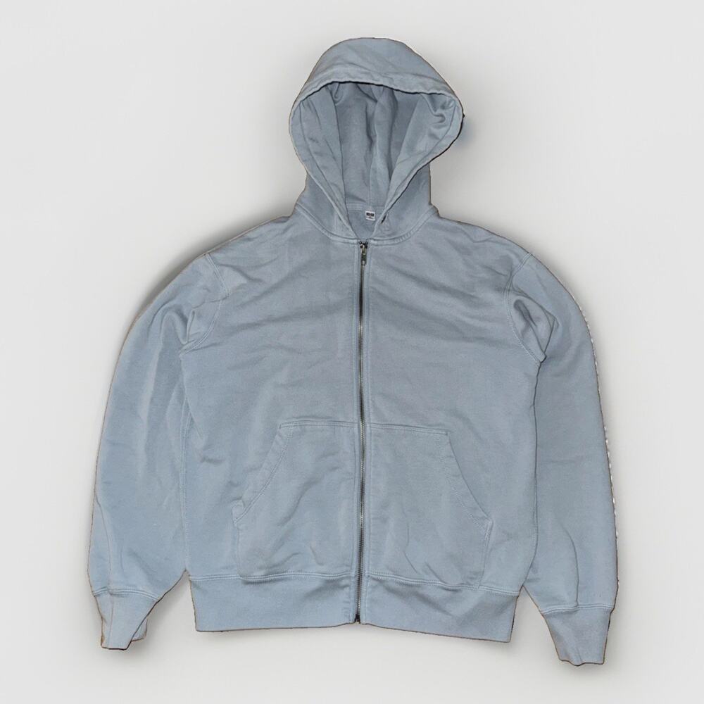Uniqlo Full Zip Hoodie Blue XS 20x23 French Terry Cotton
